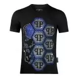 manches courtes t-shirt philipp plein prix bas blue lot qp